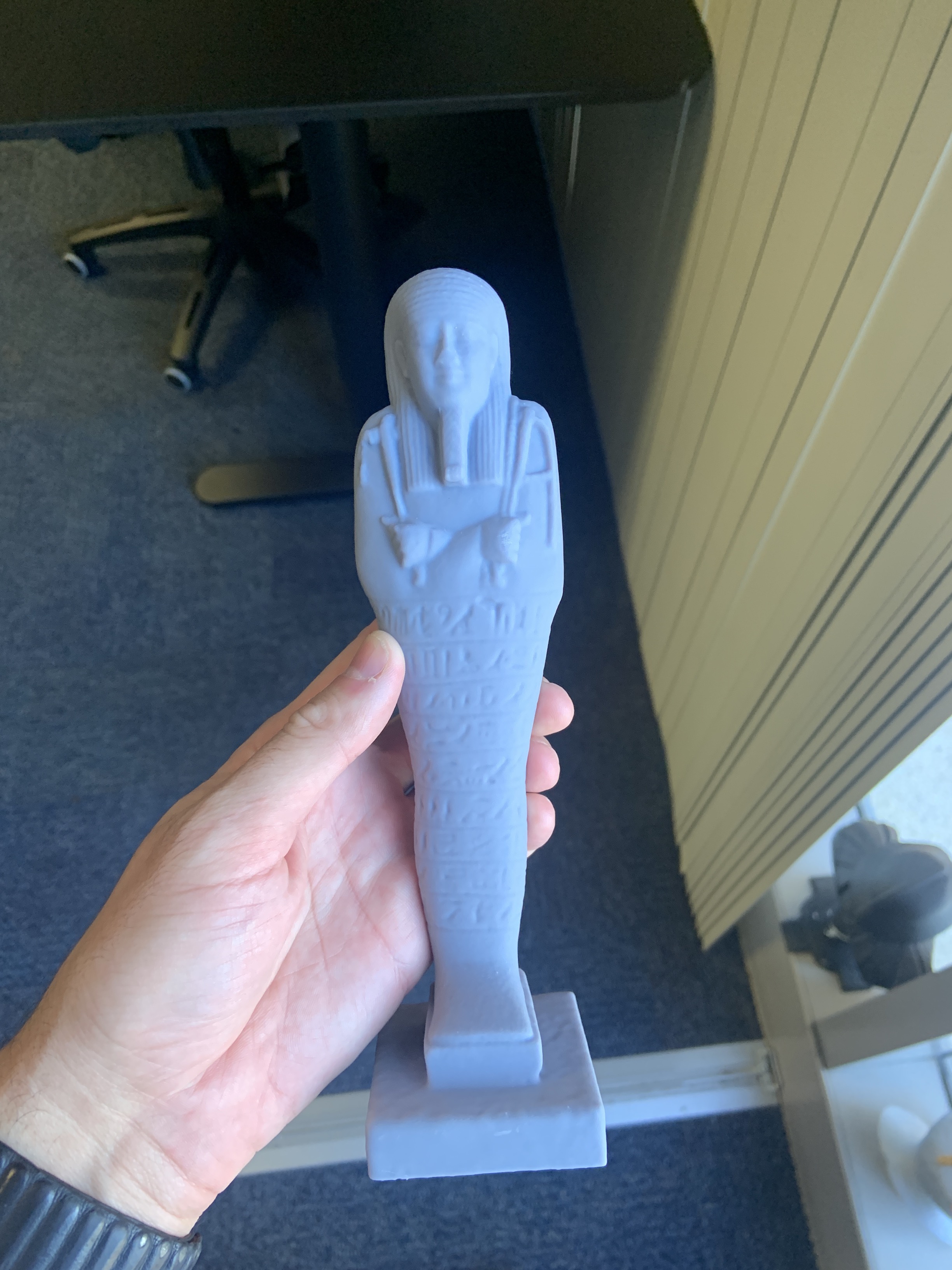 Medusa statue spray painted gold